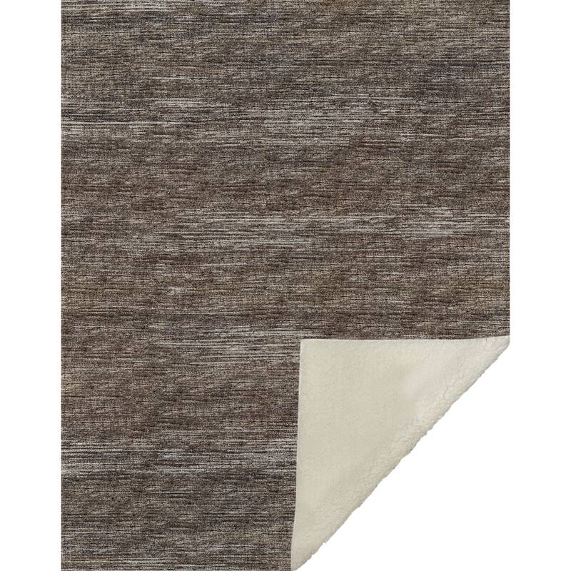 HomeRoots 50" X 70" Brown And Beige Abstract Microfiber Plush Throw Blanket