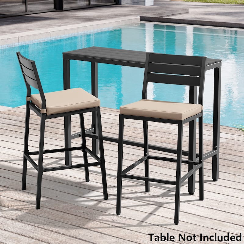 2/4PCS Outdoor Counter Height Barstools with Cushion