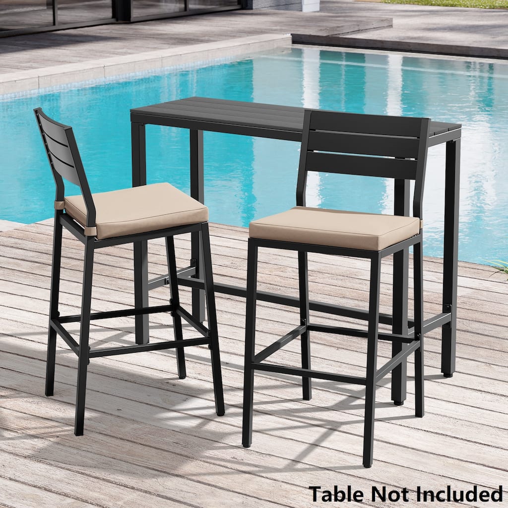 2/4PCS Outdoor Counter Height Barstools with Cushion