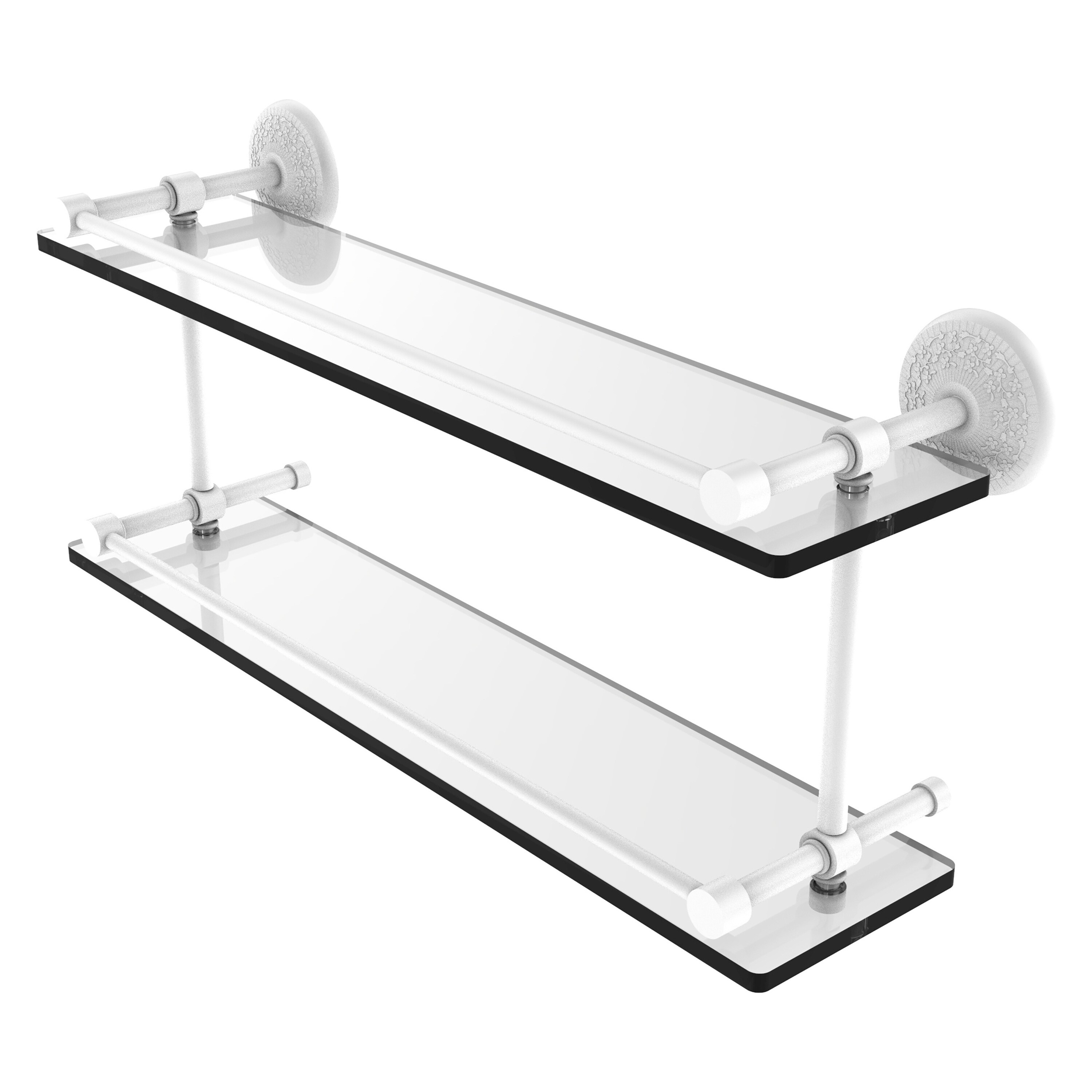Allied Brass Monte Carlo 16 Inch Double Glass Shelf with Gallery Rail