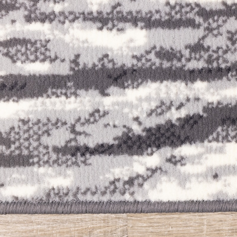 Florence Collection - Cream/Grey Modern Contemporary Rug - 4'7" x 6'7"
