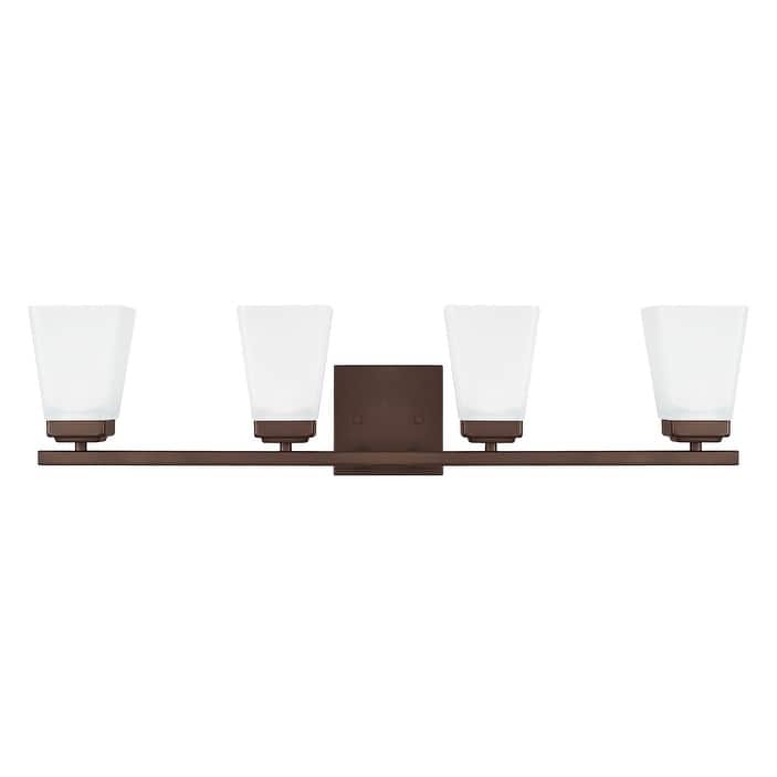 Baxley 30-inch 4-light Bath/ Vanity Fixture w/ Soft White Glass