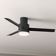 preview thumbnail 1 of 16, Hunter 52" Gilmour Outdoor Low Profile Ceiling Fan with LED Light, Handheld Remote, Damp Rated - Contemporary, Transitional Matte Black