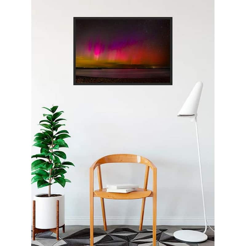 Beach Sunset at night Photography by Wayne Collamore Framed Poster - 24 x 36 Inch