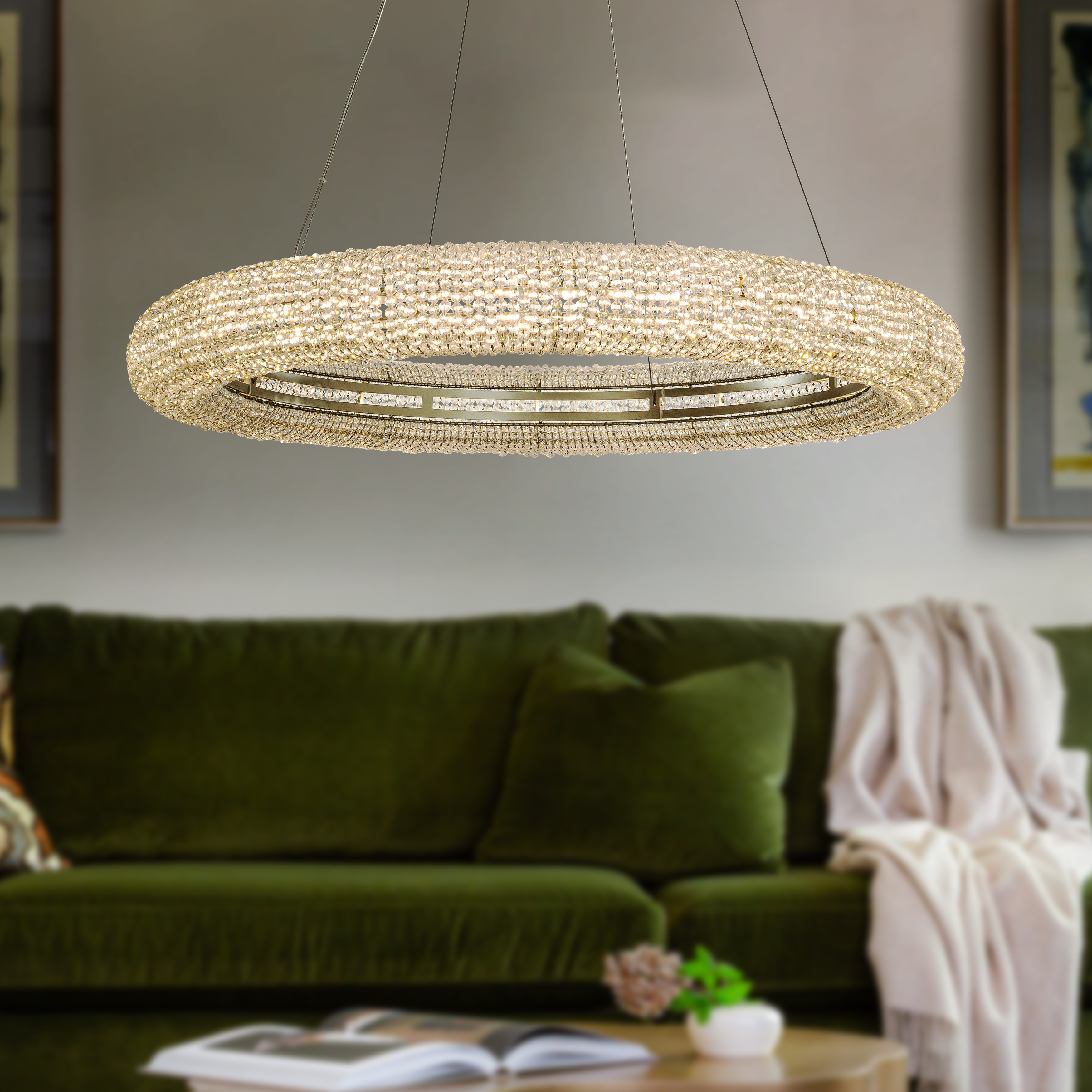 Crystal halo chandelier 32 on sale