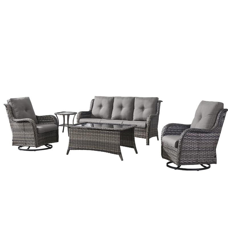 Pocassy Outdoor 4 Inch Sofa Swivel Chairs Table