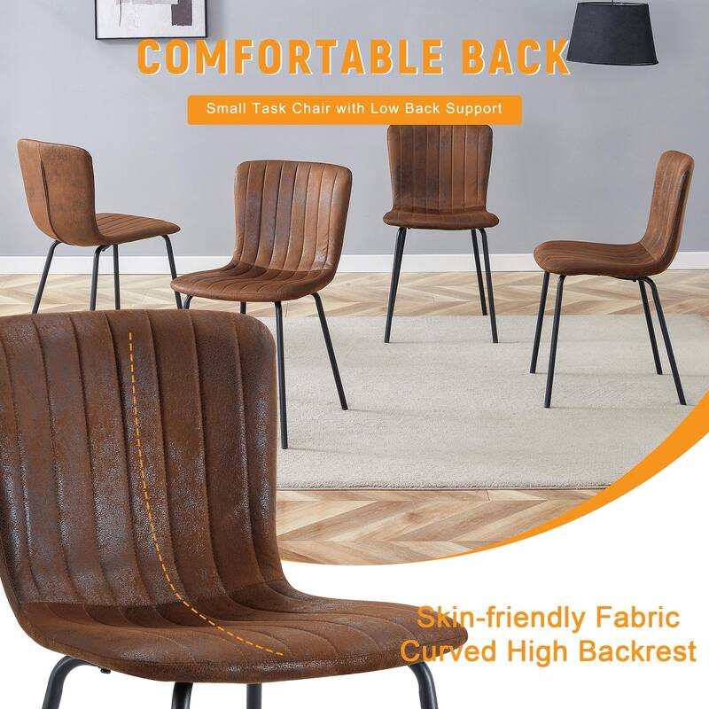 Classic Dining Chair Set of 4, Kitchen Armless Side Chair, Interior Decoration Chair with Metal Legs for Dining Room