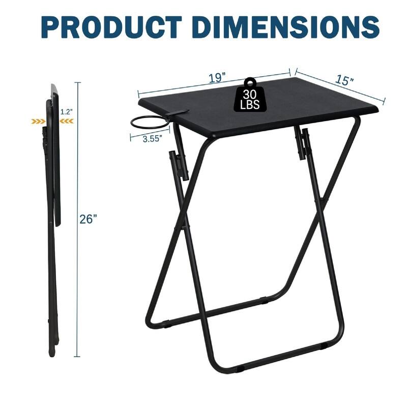 Tv Trays Set of 2 - 19.3"D x 15.4"W x 26"H