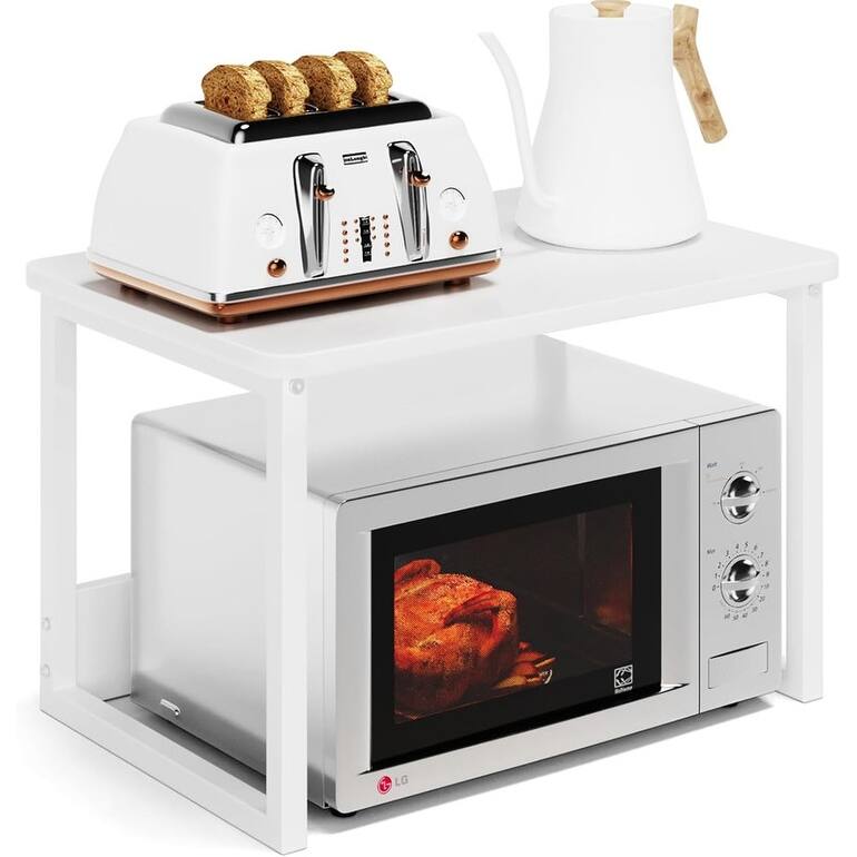 Kitchen Countertop Organizer Cabinet Shelf - 12.4"D x 17"W x 12"H - White