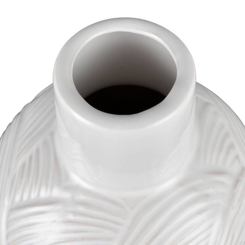 Elk Home Flynn Gloss White Earthenware 7 Inch Wide Vase