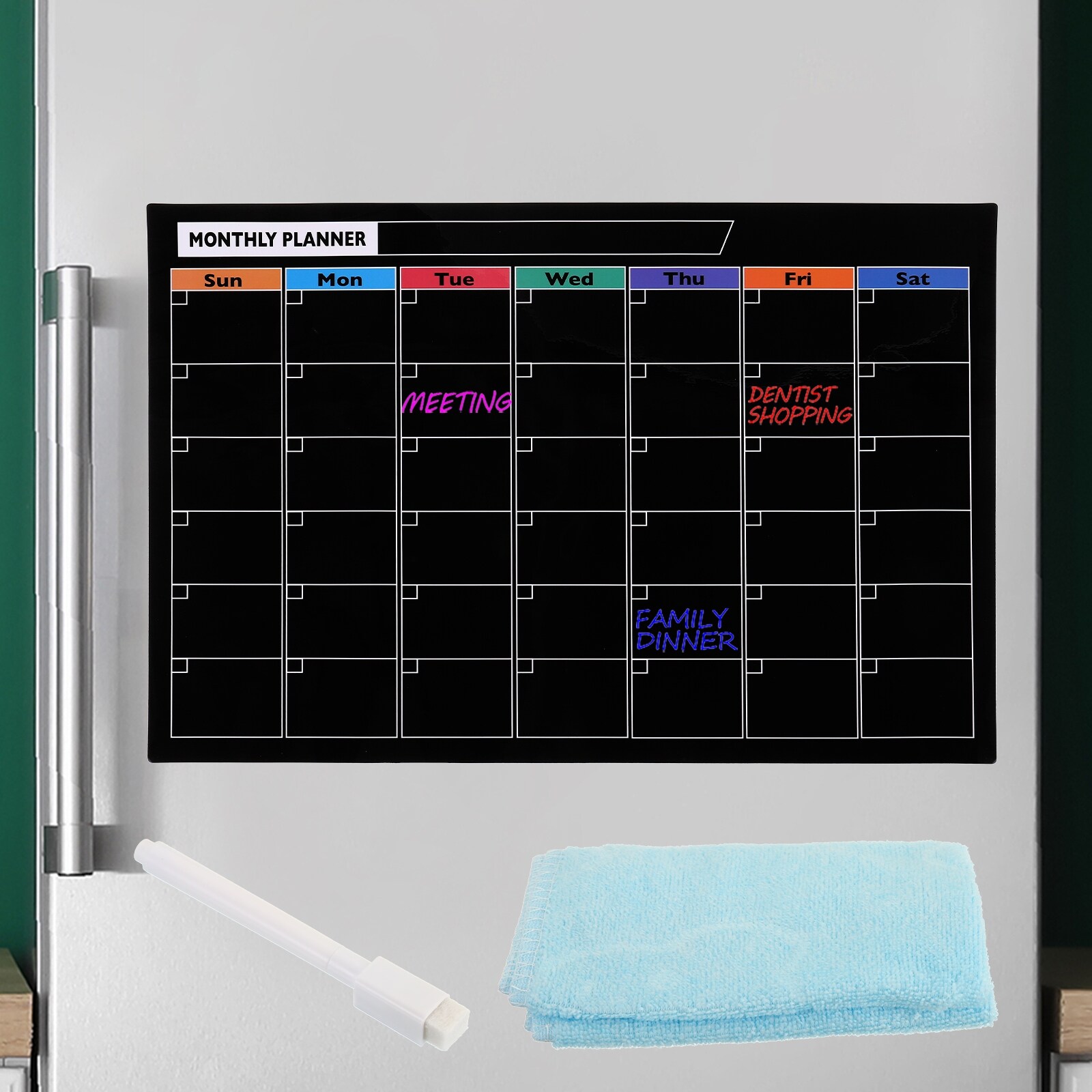 Liquid Chalk Markers for Acrylic Fridge Calendar Planning Board Clear Glass  Dry Erase Board Refrigerator Whiteboard for Window/Mirror, 14 Pack, 7