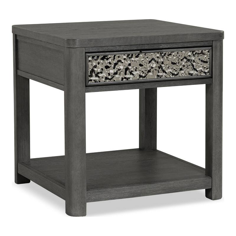 Furniture of America Piez Modern Ash Grey Wood 1-Drawer End Table