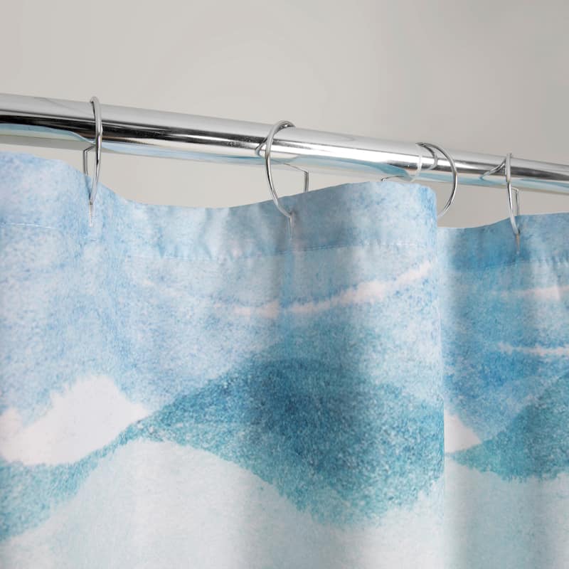 Roller Stripe Polyester Fabric Printed Shower Curtain 70"x72"
