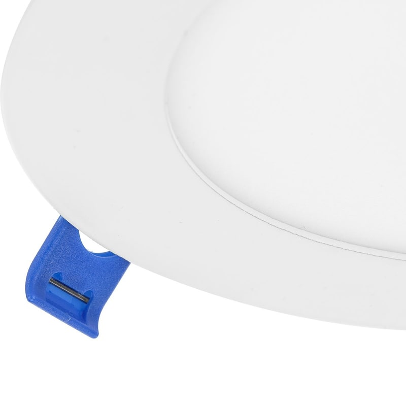 Everlume Collection 6 in. Satin White 5-CCT LED Low Profile Canless Recessed Downlight - 7.165 in x 7.165 in x 1.815 in