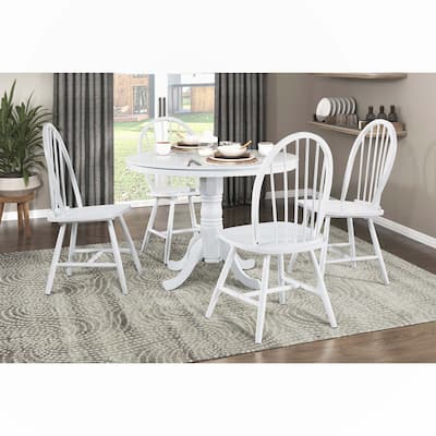 White Finish Round Dining Table 1pc