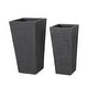 preview thumbnail 2 of 9, Berkamn Outdoor Large and Medium Cast Stone Planters (Set of 2) by Christopher Knight Home