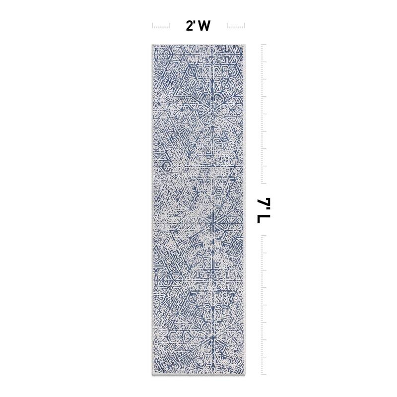 World Rug Gallery Contemporary Geometric Indoor/Outdoor Area Rug