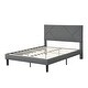 preview thumbnail 4 of 7, Queen Size Upholstered Platform Bed Frame with Wood Slat Support, No Box Spring Required, Easy Assembly