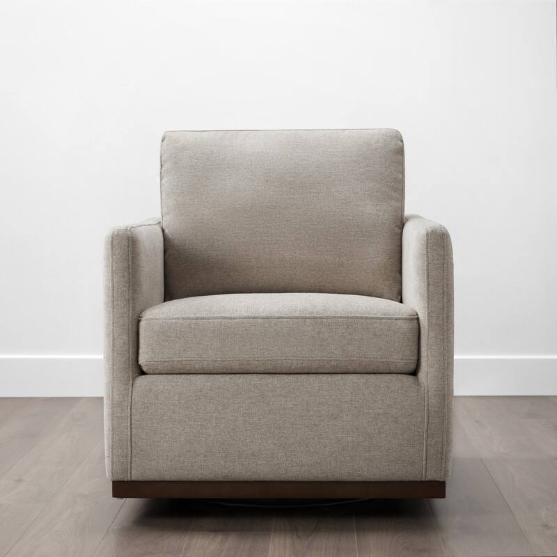 Spruce & Spring Modern Swivel Accent Chair with Wooden Base