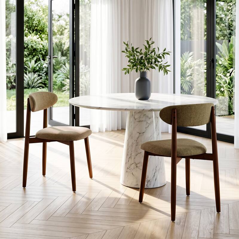 Modern Upholstered Linen Kitchen Dining Chair