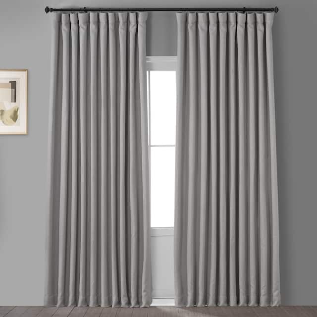 Exclusive Fabrics Faux Linen Extra Wide Room Darkening Curtain Panel - 100 X 96 - Oatmeal
