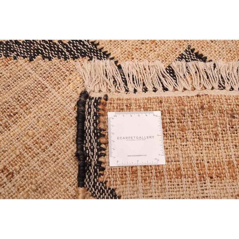ECARPETGALLERY Flat-Weave Palas Denizli Tan Jute Kilim - 5'5 x 7'5