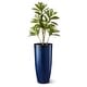 preview thumbnail 44 of 47, Glitzhome 30"H Set of 2 Oversized Gradient Cobalt Blue/Turquoise/Red Tall Plastic Planter