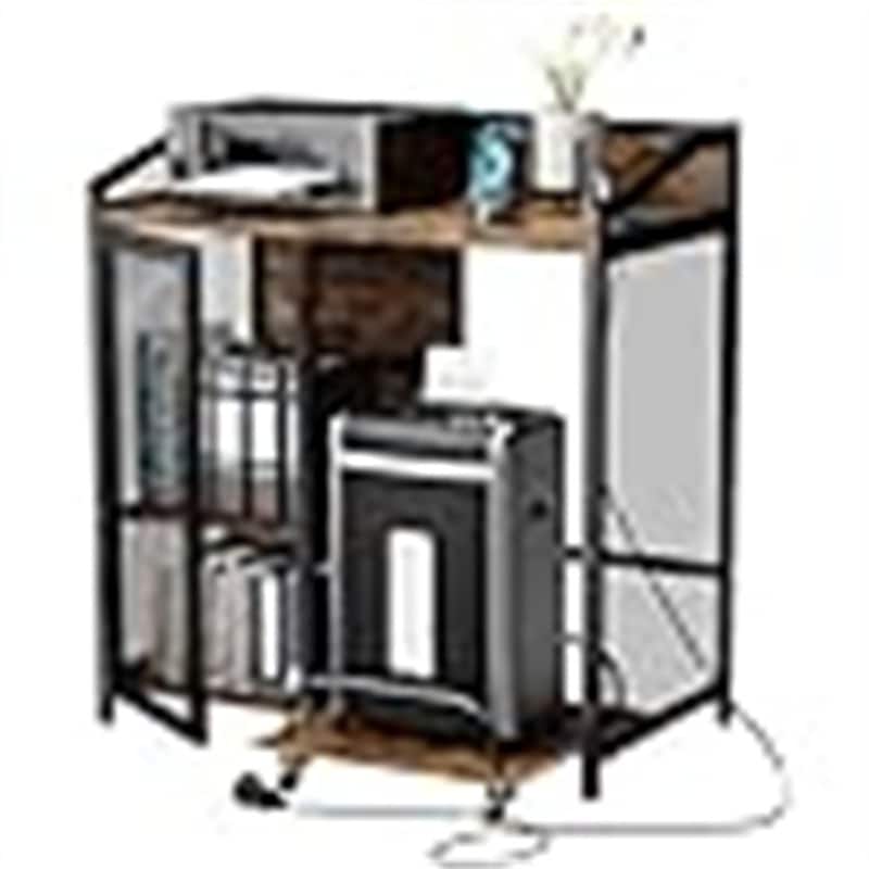 Printer Stand with Charging Station - 18.9"D x 20.86"W x 27.36"H