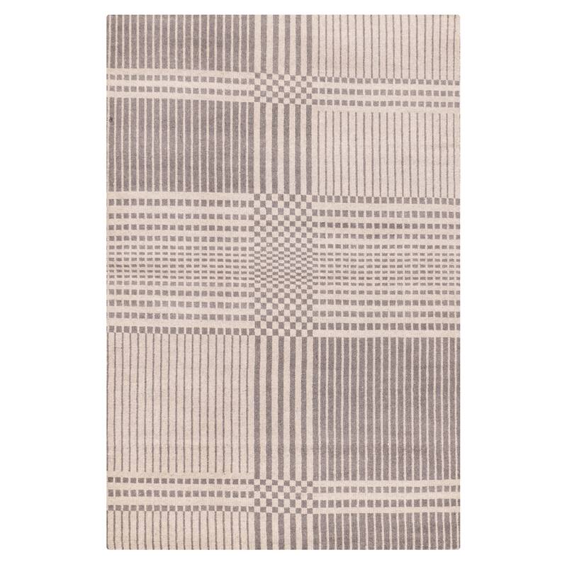 ECARPETGALLERY Hand-knotted Tangier Light Grey Wool Rug - 5'0 x 8'0