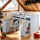 preview thumbnail 2 of 5, Wooden Twin Size Loft Bed with Built-in Desk and Chest