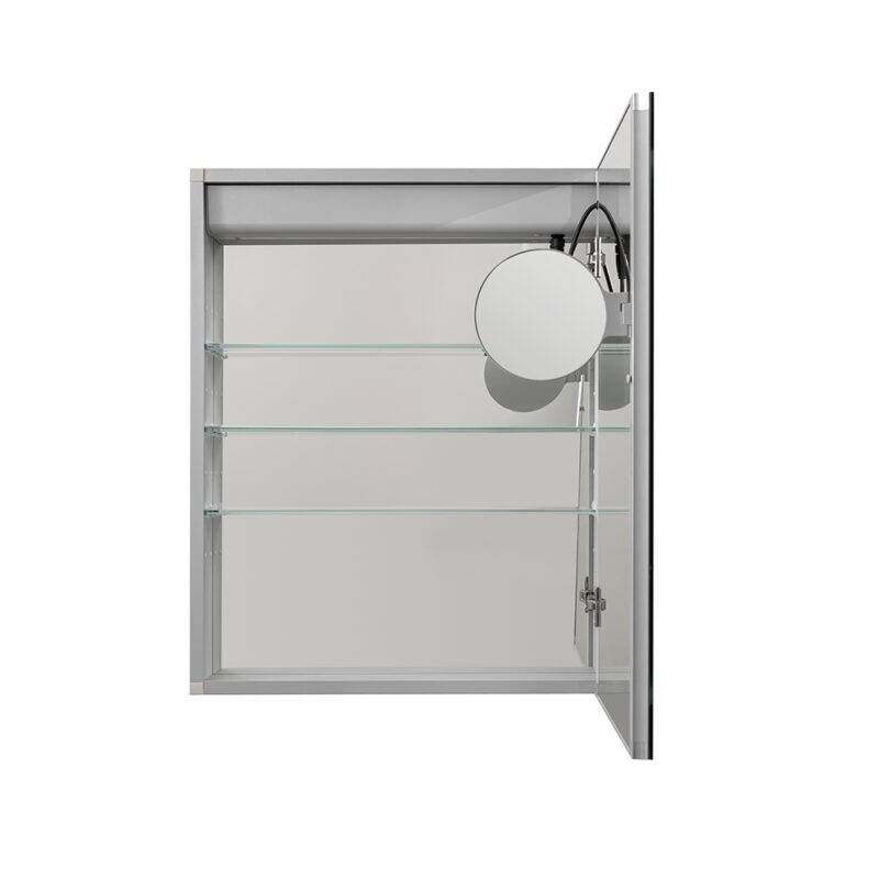 Lighted Medicine Cabinet, Defogger, 3X Vertically Adjustable Magnifying Mirror - 24"x30"/Right-Hinge