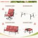MAISON ARTS 6/7-Piece Patio Conversation Sets, Sofa Set with 2/4 x Single Chairs, 1 x 3-seater Sofa and Coffee Table/Ottomans