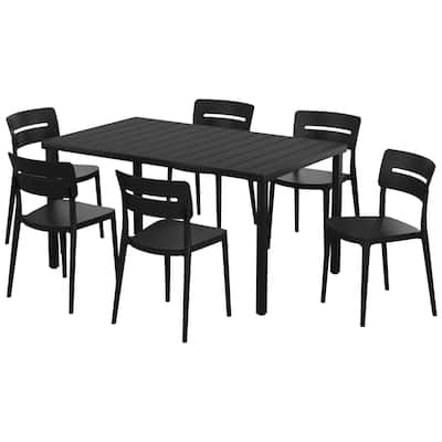 Frond and Form 6-Person Outdoor Rectangular Dining Set