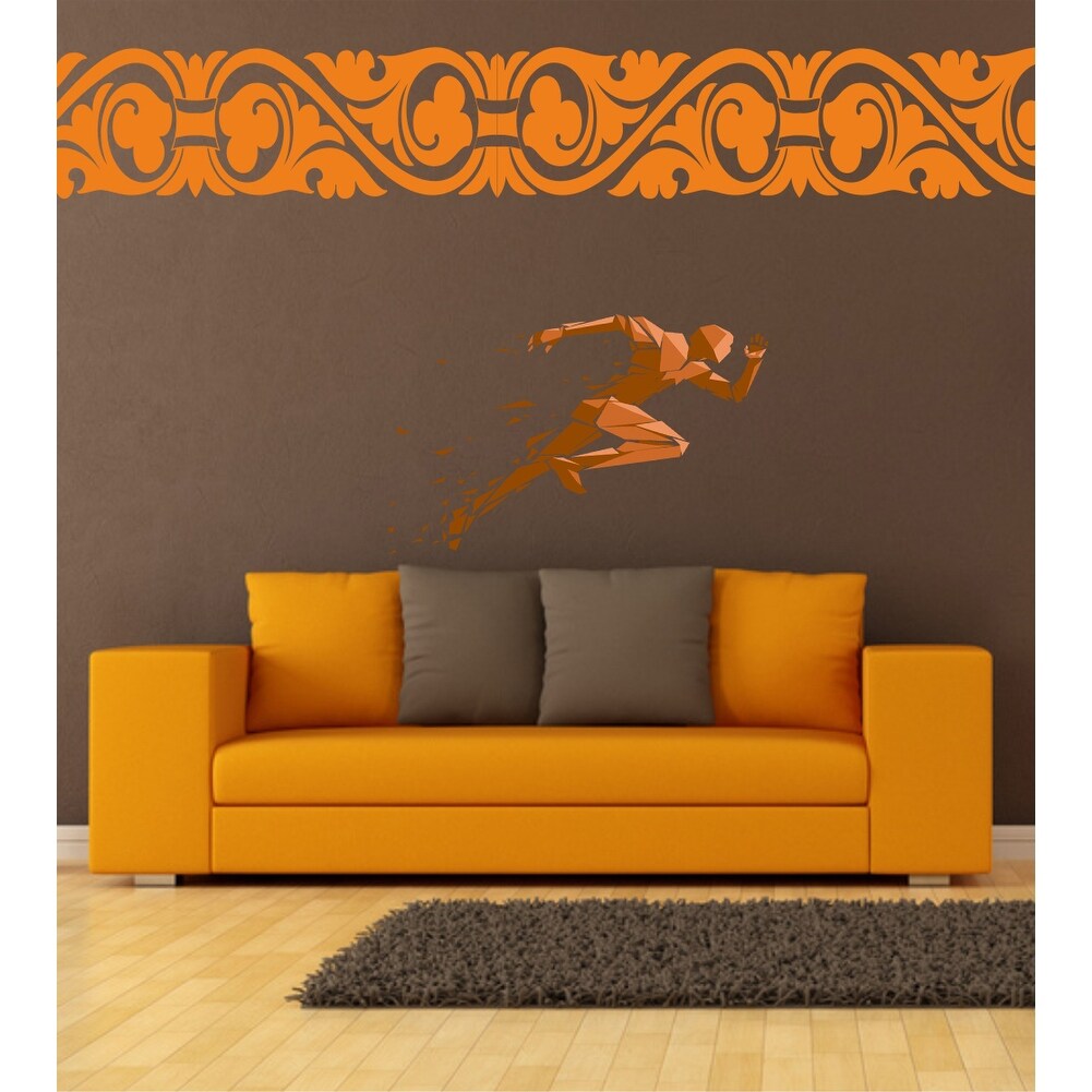 Track and Field Polygonal Wall decal, Running Man Polygon