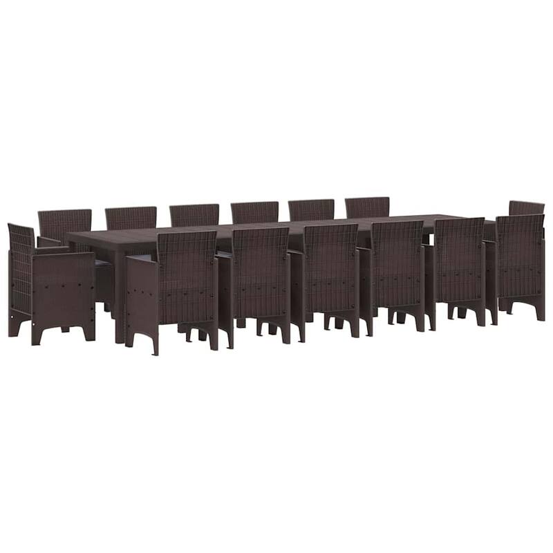 vidaXL Garden Dining Set 15 pcs Poly rattan - 39 x 138 x 29