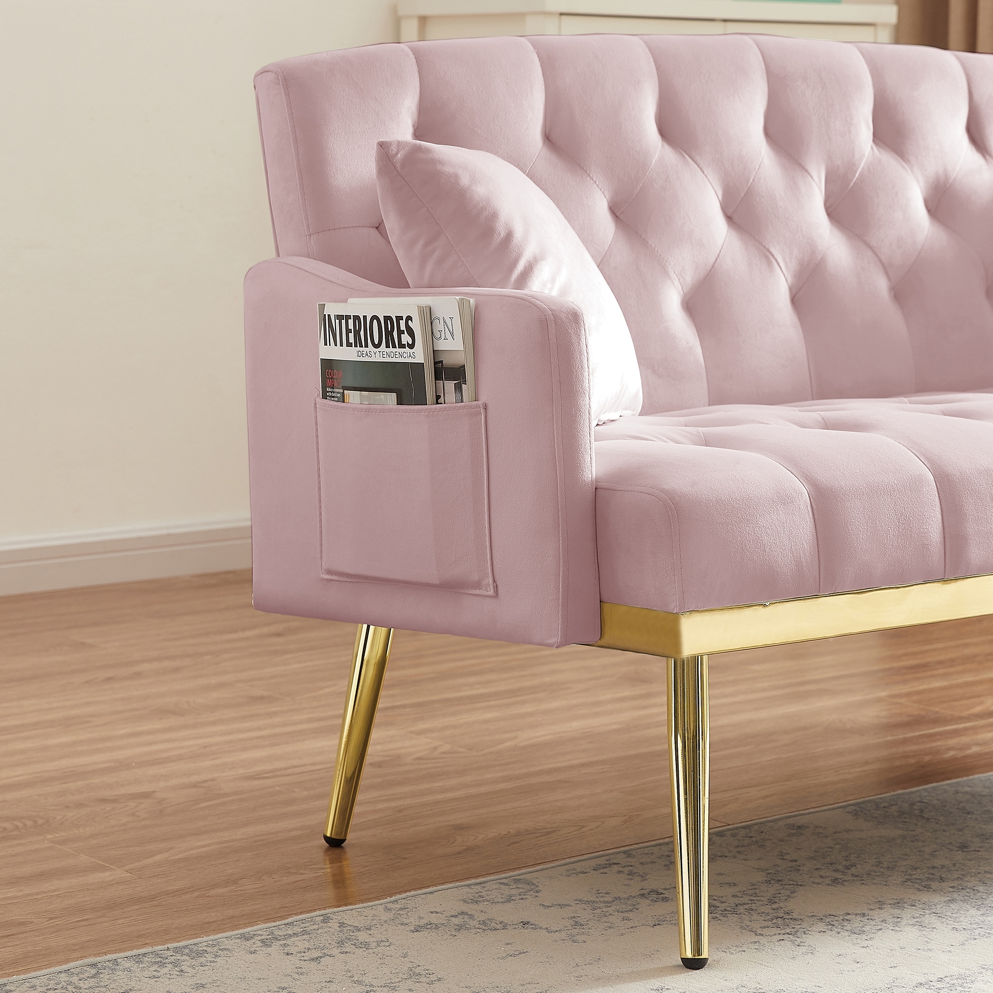 Pink two store seater sofa