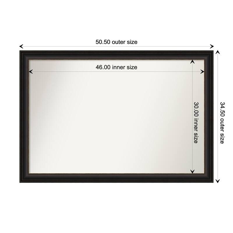 Trio Oil Rubbed Bronze Framed Non-Beveled Custom Wall Mirror, Bathroom Vanity Mirror - Outer Size: 50.5 x 34.5