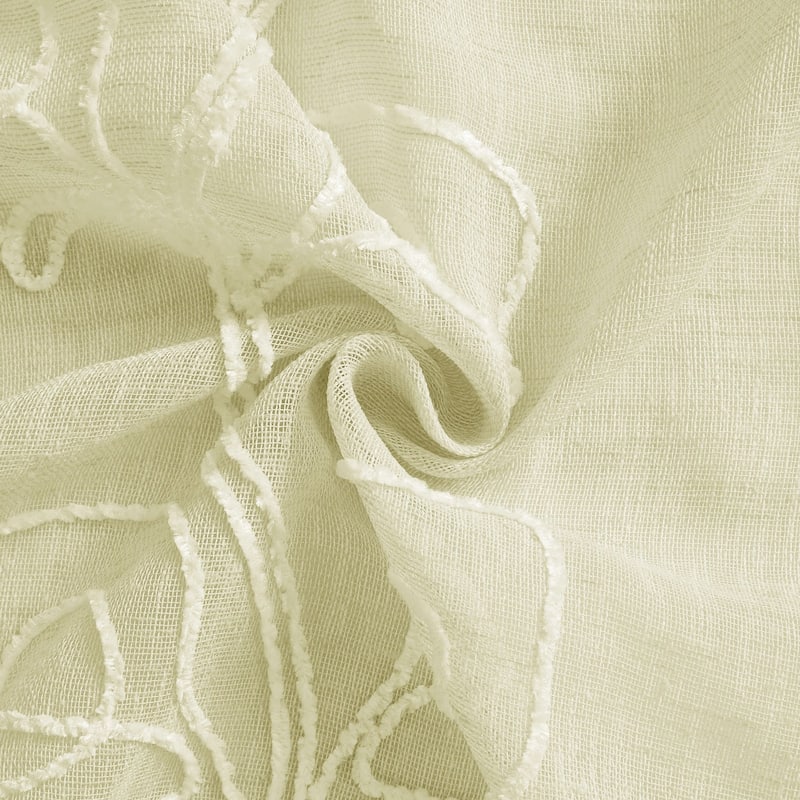 Dainty Home Stella Chenille Embroidered Shower Curtain