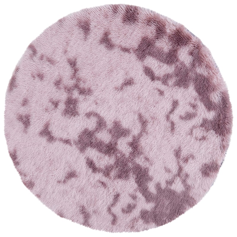 SAFAVIEH Rainbow Shag Didy Shag Rug - 4' Round - Purple