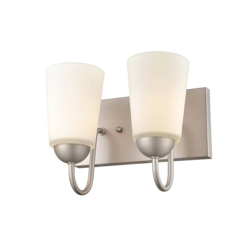 Millennium Lighting Ivey Lake 2 Light Bathroom Vanity Fixture in Multiple Finishes with Frosted Glass Shades