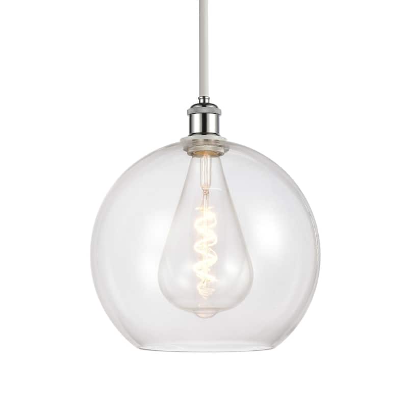 Innovations Lighting 516-1S-14-12 Athens Pendant Athens 12" Wide - White and Polished Chrome / Clear