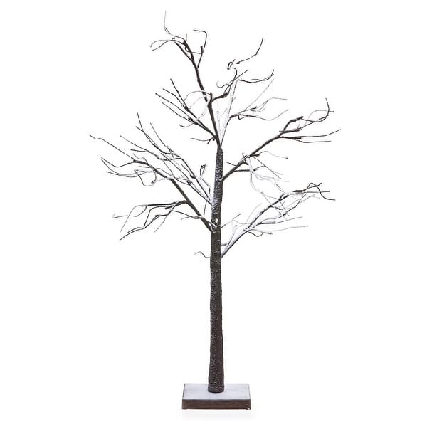 Shop 48 Led Lighted Poseable Snowy Brown Leafless Twig Tree