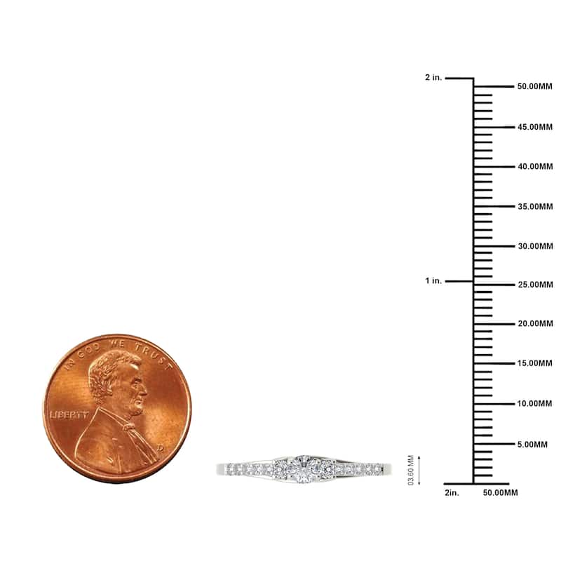 De Couer IGI Certified 10k White Gold 1/3ct TDW Diamond Three-Stone Anniversary Ring - White H-I