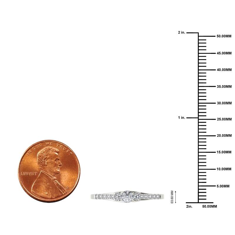 IGI Certified 1/3ct TDW Diamond Three Stone Engagement Ring in 10k White Gold for Women