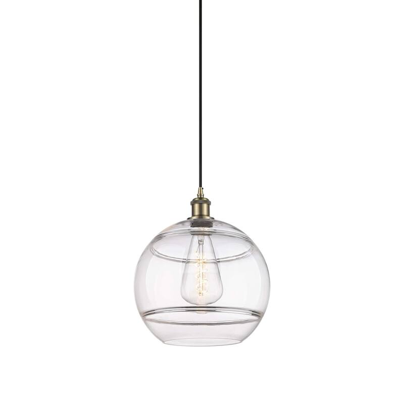 Innovations Lighting 516-1P-14-12 Rochester Pendant Rochester 12" Wide - Antique Brass / Clear