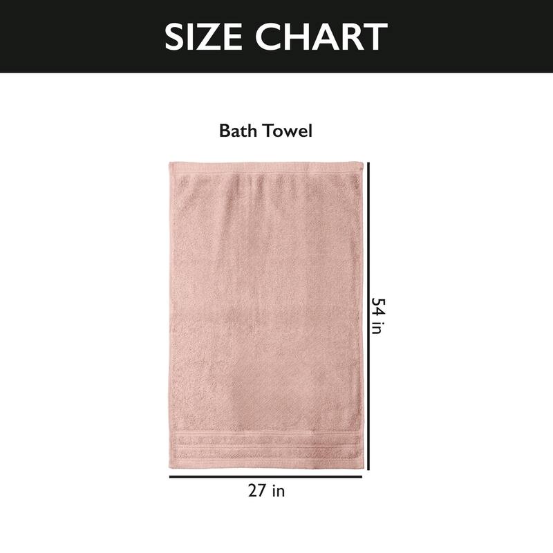 4 Piece Premium Cotton Bath Towels Set 27x54" Soft Absorbent