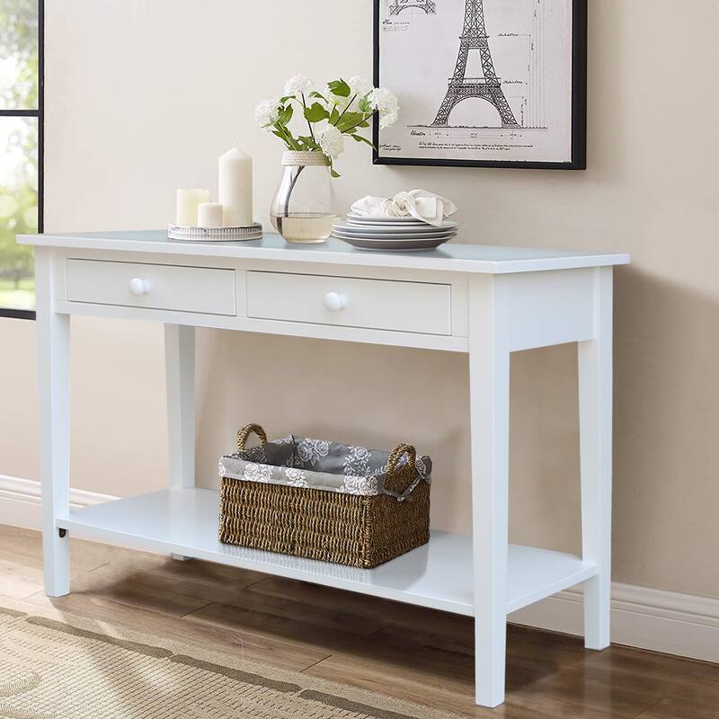 Spencer Solid Parawood Sofa Server Table - 48 in. W x 17 in. D x 30 in. H