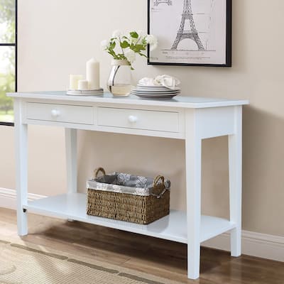 Spencer Solid Parawood Sofa Server Table - 48 in. W x 17 in. D x 30 in. H