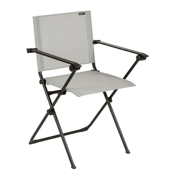 Folding Armchair - Black Steel Frame - Galet Duo Fabric