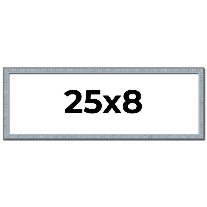 25x8 Frame Rustic Sky Blue Solid Wood Picture Frame | 0.75 Inch